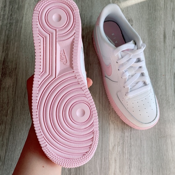 pink and white nike air force